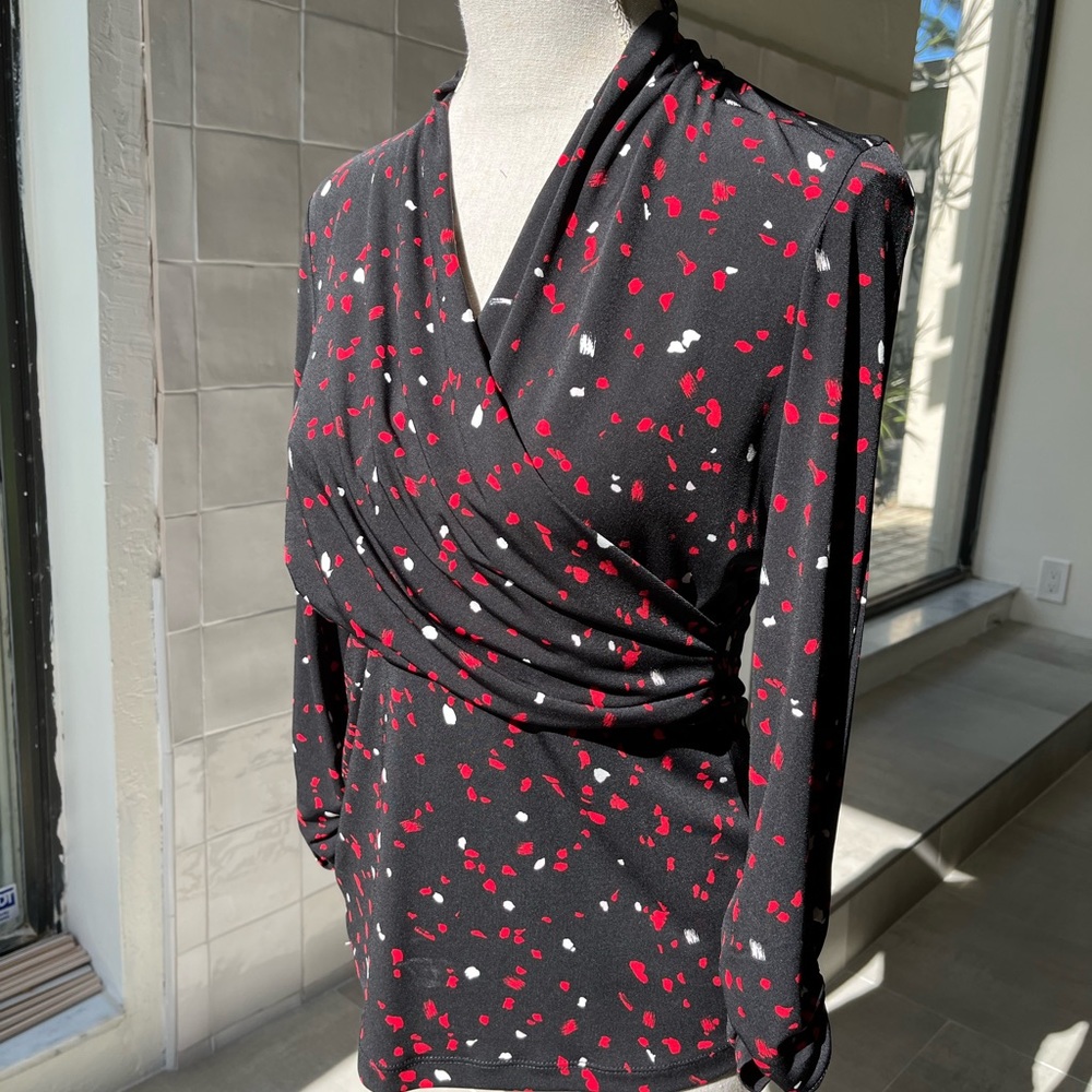 DKNY faux wrap blouse